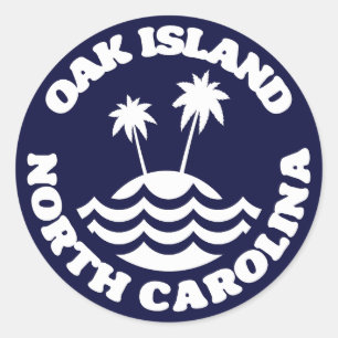 Oak Island,North Carolina Runder Aufkleber