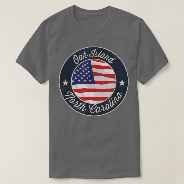 Oak Island - Patriotic North Carolina Souvenir T-S T-Shirt (Design vorne)