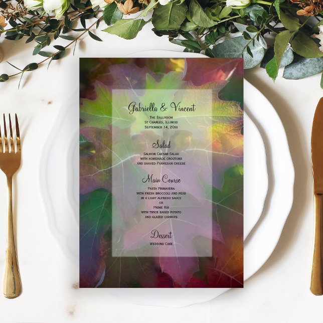 Oak Leaf Hydrangea Hochzeit im Herbst Menu (Fall in Love with this natural woodsy Autumn Wedding or Shower Menu.)