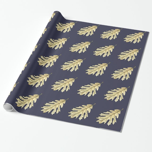 Oak Leaf Watercolor Geschenkpapier (Ungerollt)