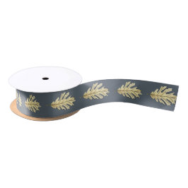 Oak Leaf Watercolor Satinband