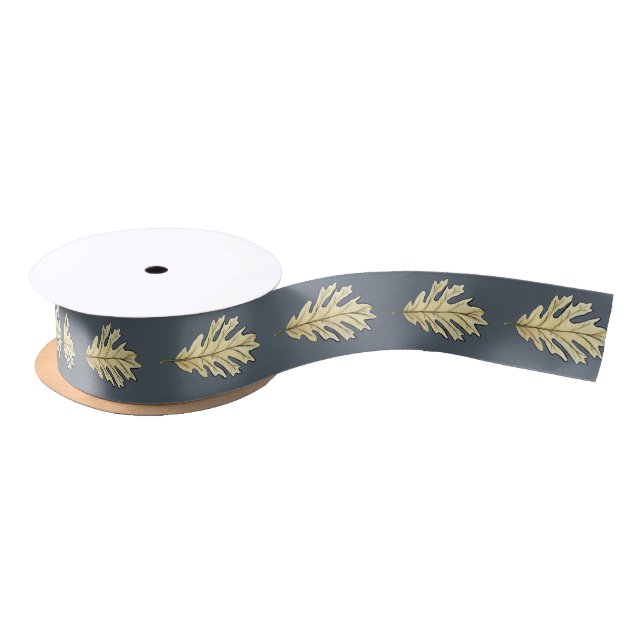 Oak Leaf Watercolor Satinband (Spule)