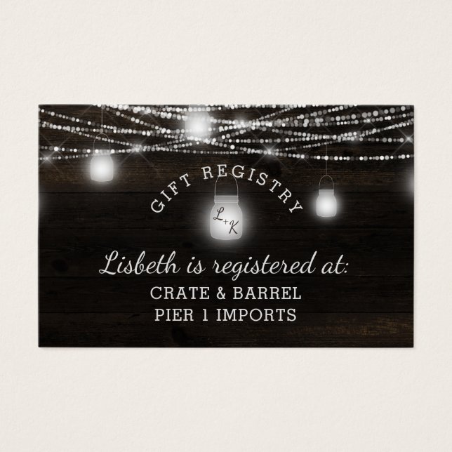 Oak Ridge Rustic Douche Registre Cadeau Insertion  (Devant)