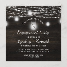 Oak Ridge Rustic Let's Celebrate Engagement Party Einladung