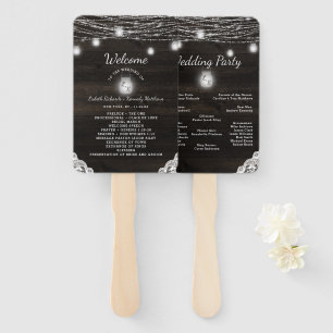 Oak Ridge Rustic Wood Wedding Zeremonie Programm Fächer