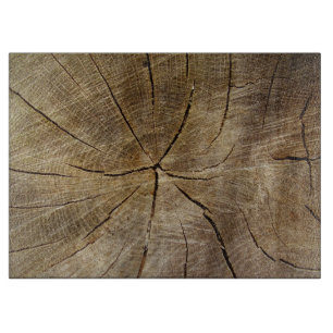Oak Tree Cross Section Glass Chopping Board Schneidebrett