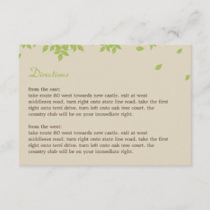 Oak Tree Directions Card Begleitkarte