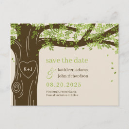 Oak Tree EDITABLE FARBE Save the Date Postcard Postkarte
