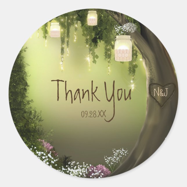 Oak Tree Enchanted Forest Garden Fevor Stickers (Vorderseite)