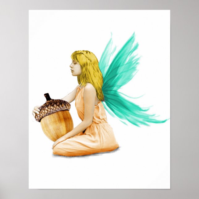 Oak Tree Fairy mit Acorn Poster (Vorne)