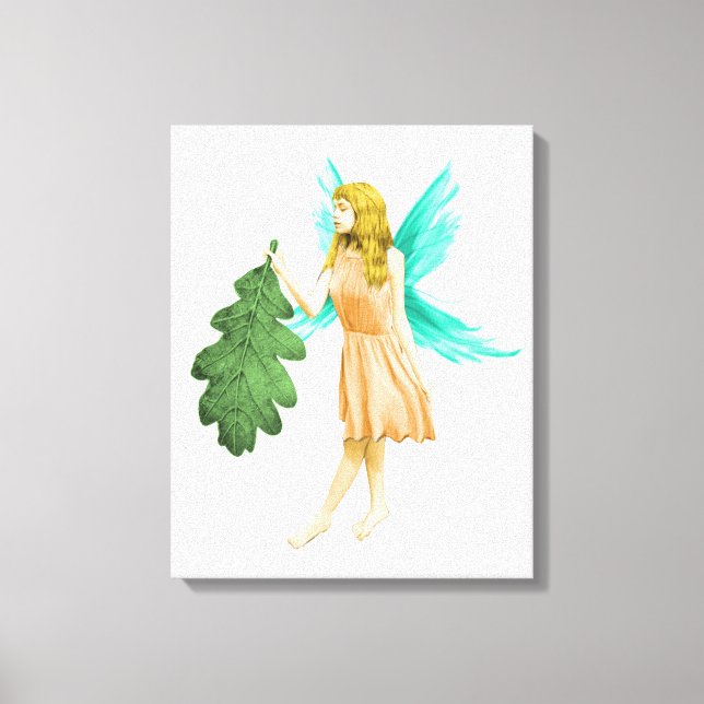 Oak Tree Fairy mit einem Eichenleaf Leinwanddruck (Vorderseite)