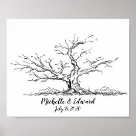 Oak Tree Fingerprint Gästebuch für Familien