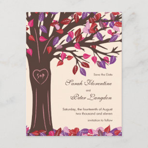 Oak Tree Heart Enregistrer la date Carte Mariage