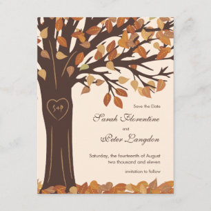 Oak Tree Heart Save the Date Wedding Card