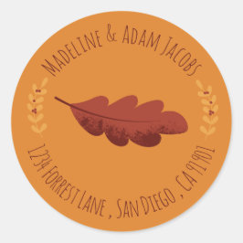 Oak Tree Leaf Herbst Umschlag Aufkleber