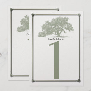 Oak Tree Plantation Wedding Tischnummer