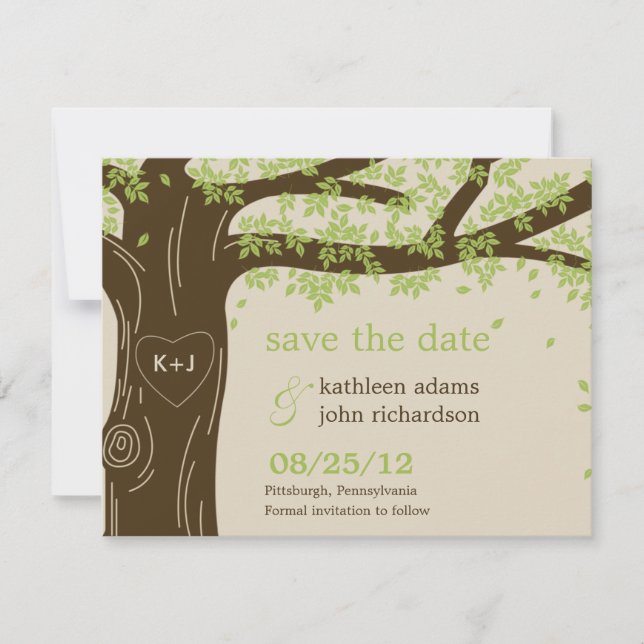 Oak Tree Save the Date Card (Vorderseite)
