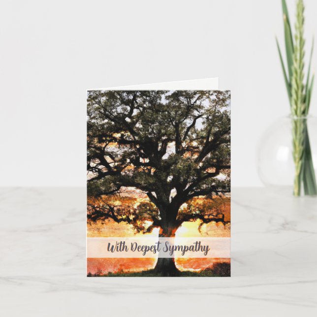 Oak Tree Sympathy Card Karte (Vorderseite)