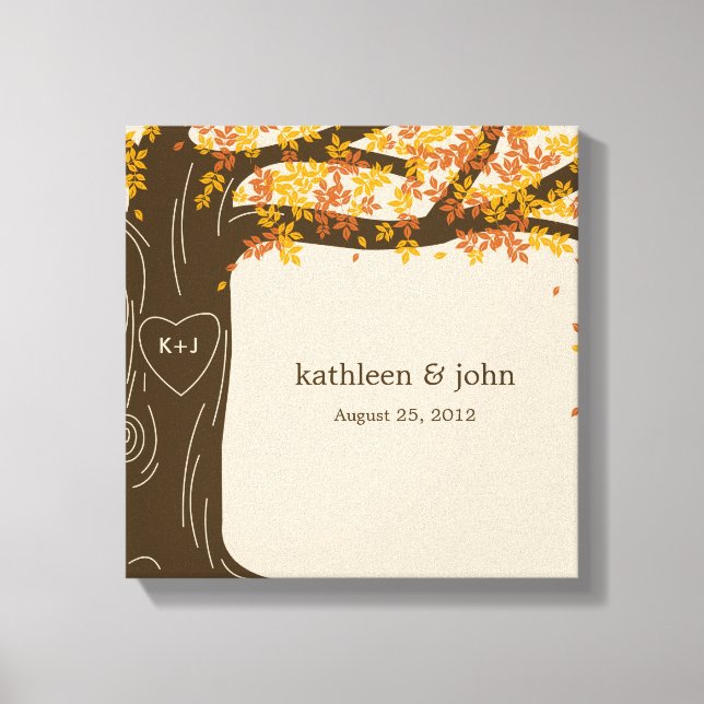 Oak Tree Wrapped Canvas Art - Orange Leinwanddruck (Vorderseite)