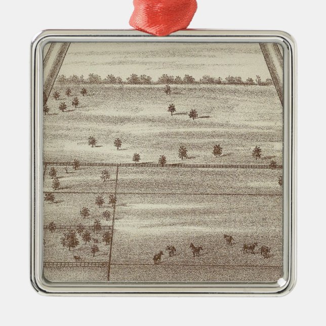 Oakdale Ranch Silbernes Ornament (Vorne)