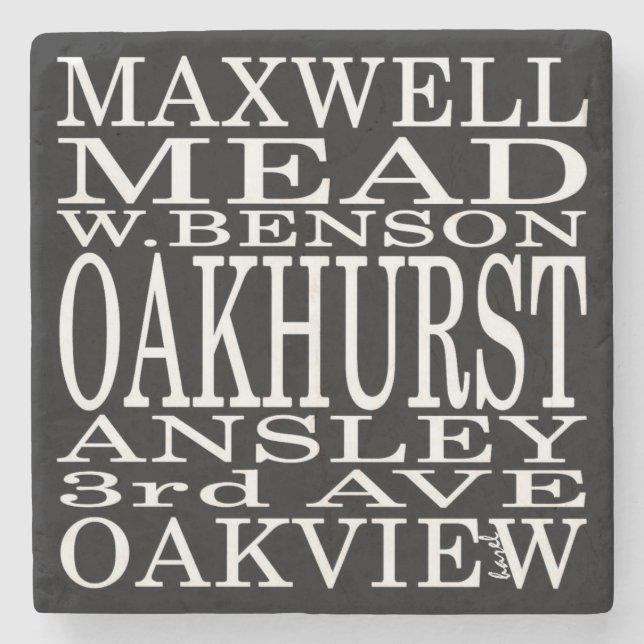Oakhurst, Oakhurst Untersetzer, Oakhurst Decatur Steinuntersetzer (Vorderseite)
