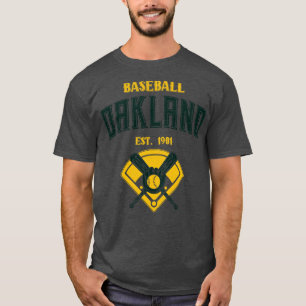 Oakland Baseball Est 1901 Vintager Look Text T-Shirt