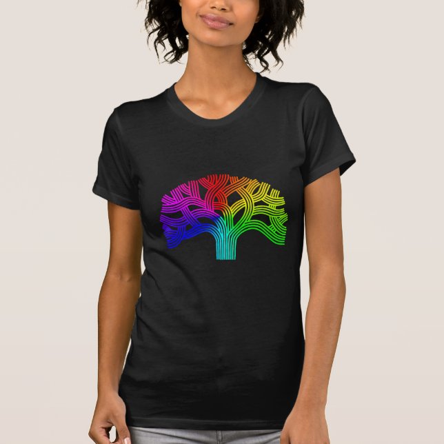 Oakland-Baum-Regenbogen T-Shirt (Vorderseite)