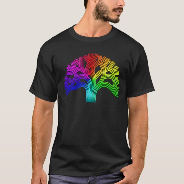 Oakland-Baum-Regenbogen T-Shirt (Vorderseite)