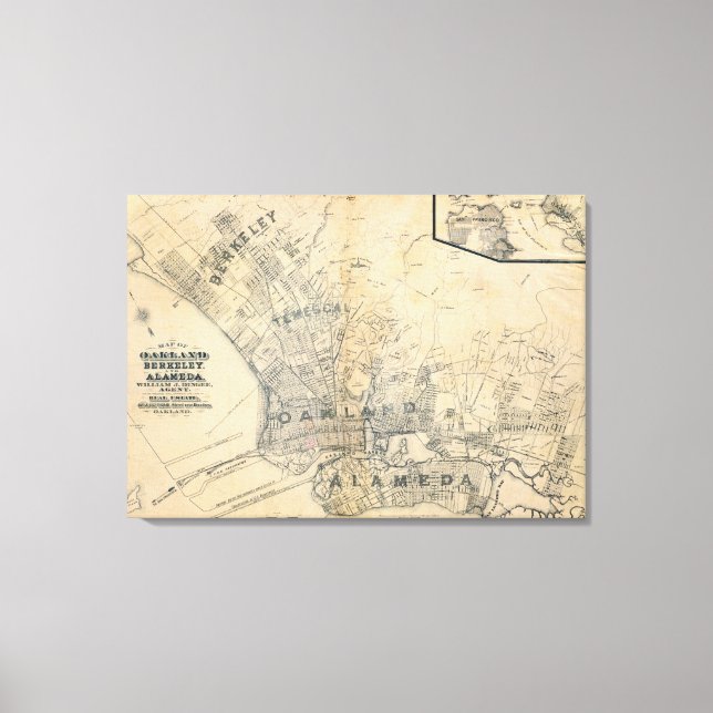 Oakland, Berkeley, Alameda Leinwanddruck (Vorderseite)