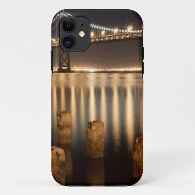 Oakland-Bucht-Brückennachtreflexionen Case-Mate iPhone Hülle (Rückseite)