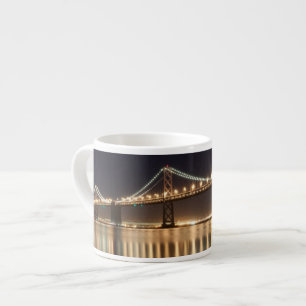 Oakland-Bucht-Brückennachtreflexionen Espressotasse
