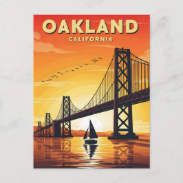 Oakland California Bachbrücke Vintag Postkarte