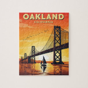 Oakland California Bay Bridge Sonnenuntergang Vint