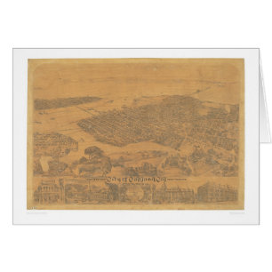 Oakland, carte panoramique 1881 (1231A) de CA
