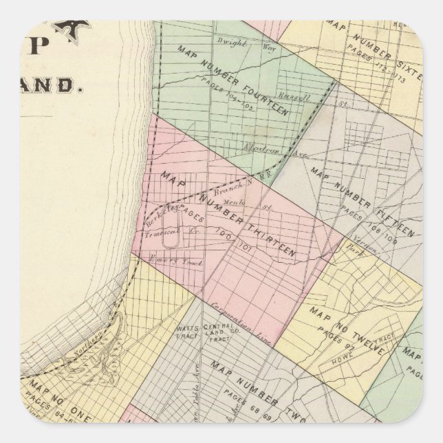 Oakland-Indexkarte Quadratischer Aufkleber (Vorderseite)