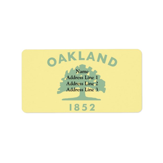 Oakland, Kalifornien, Flagge der Vereinigten Staat Adressaufkleber (Vorne)