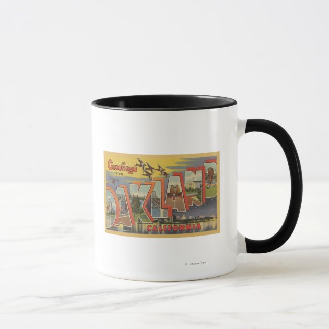 Oakland, Kalifornien - Große Briefmarkenszenen Tasse (Rechts)