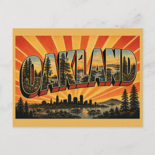 Oakland Kalifornien Lagune Redwood Wald Kunst Postkarte