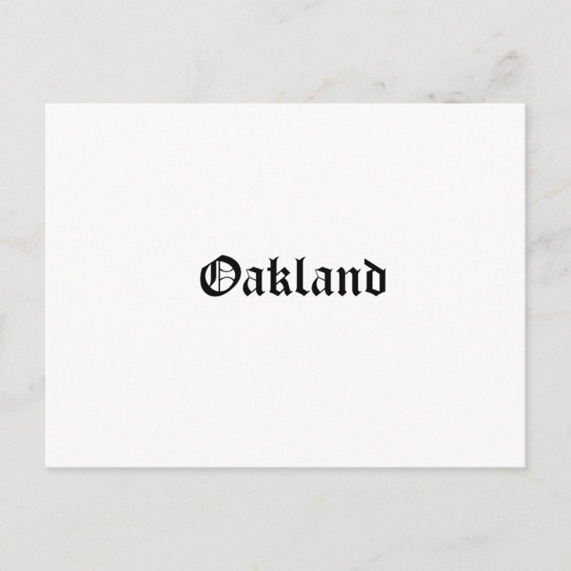 Oakland Old English Schriftart Postkarte (Vorderseite)