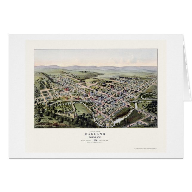 Oakland, panoramische Karte MD - 1906 (Vorderseite (Horizontal))