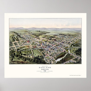 Oakland, panoramische Karte MD - 1906 Poster