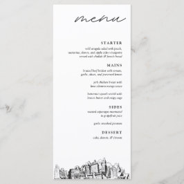 Oakland Skyline Modern Mariage Diner Menu