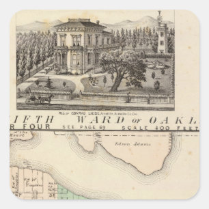 Oakland, Umgebung 4 Quadratischer Aufkleber