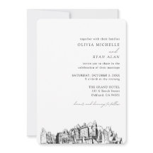 Oakland Wedding Elegante Skyline Einladung