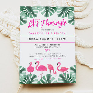 OAKLEY Let's Flamingle Hot Pink Girls 1. Geburtsta Einladung