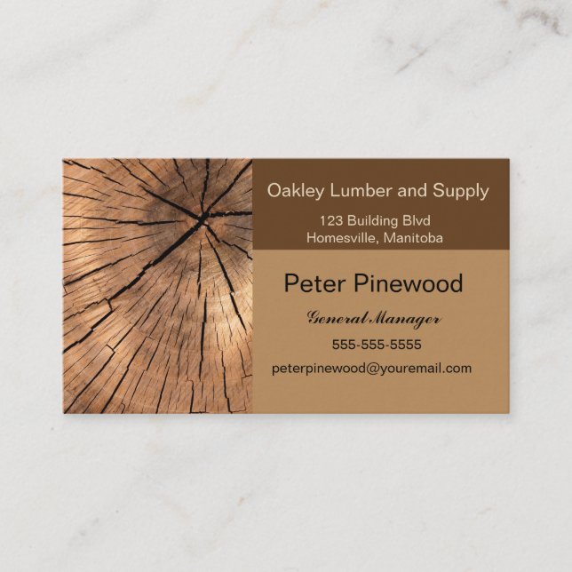 Oakley Lumber und Lieferung Visitenkarte (Vorderseite)