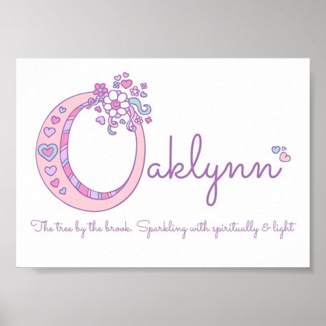 Oaklynn Mädchen Name bedeutet Pastellbrief O Poster (Vorne)