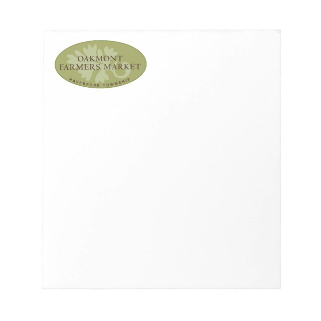 Oakmont Bauern Market-Logo Notizblock (Vorderseite)