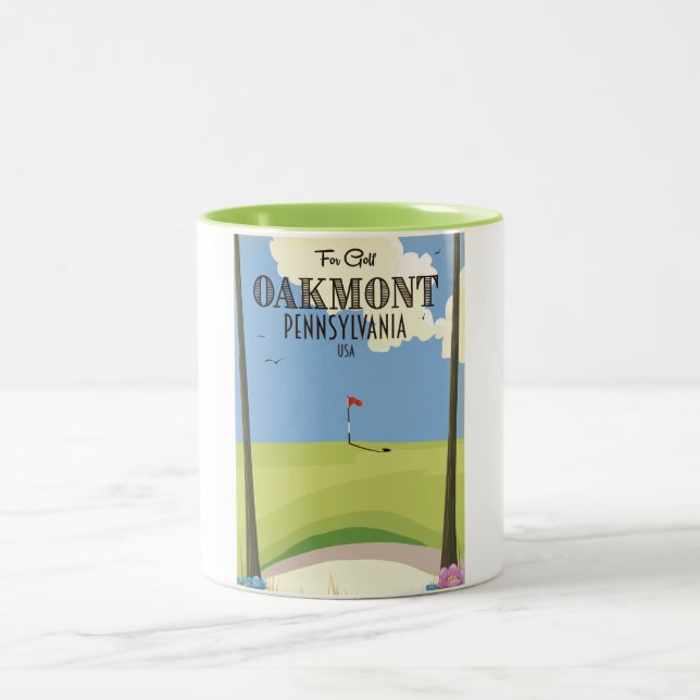 Oakmont Pennsylvania Golf Zweifarbige Tasse (Mittel)