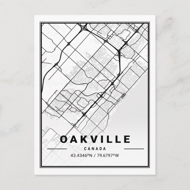 Oakville Ontario Kanada Reisen Städteplan Postkarte (Vorderseite)